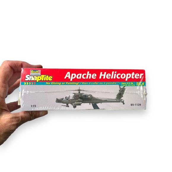 Snaptite Apache Helicopter Model Kit New Vintage Revell 1:72 Scale Sealed USA - Picture 7 of 10